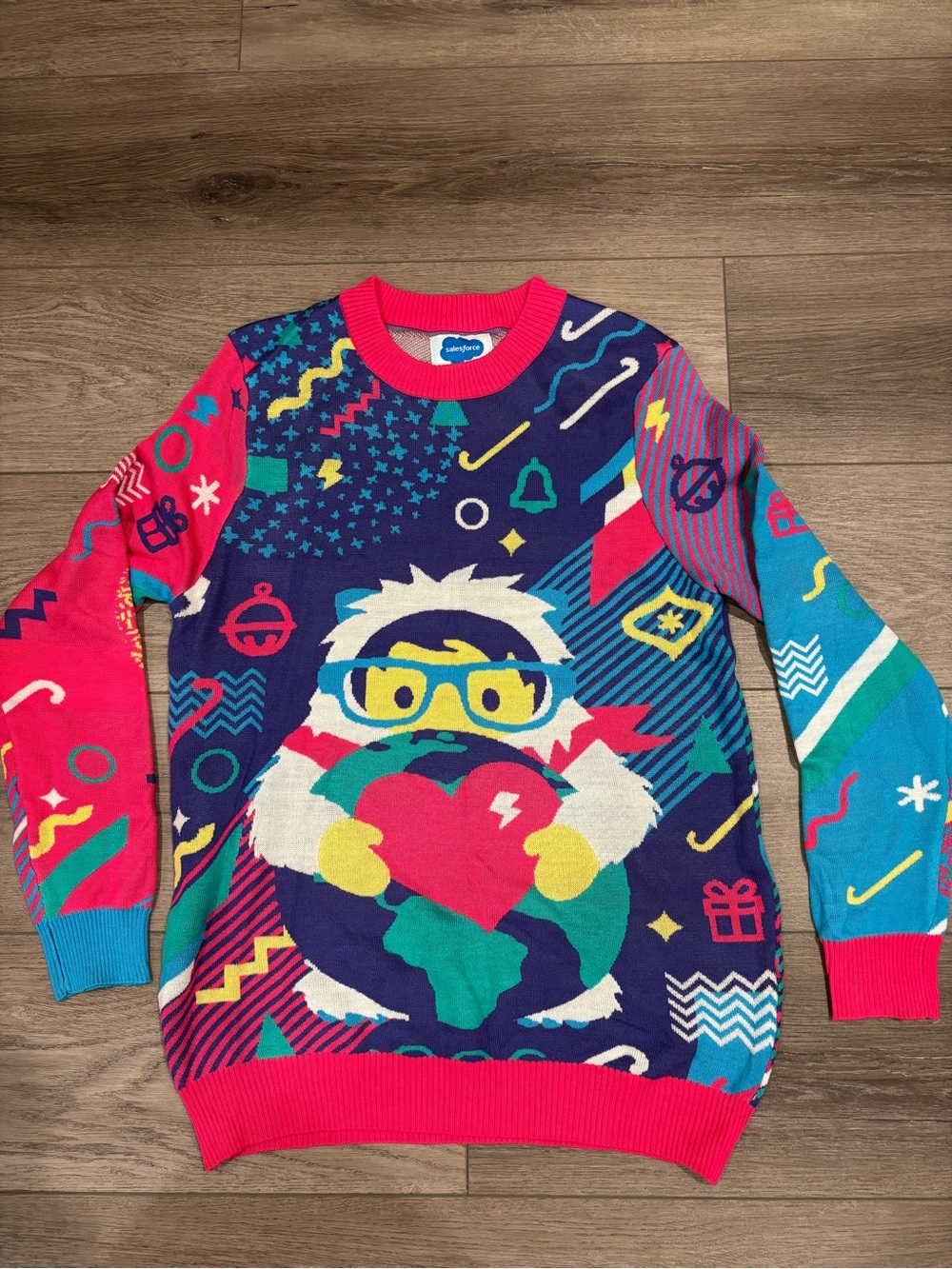 Salesforce Graphic Crewneck Christmas ugly Sweater M